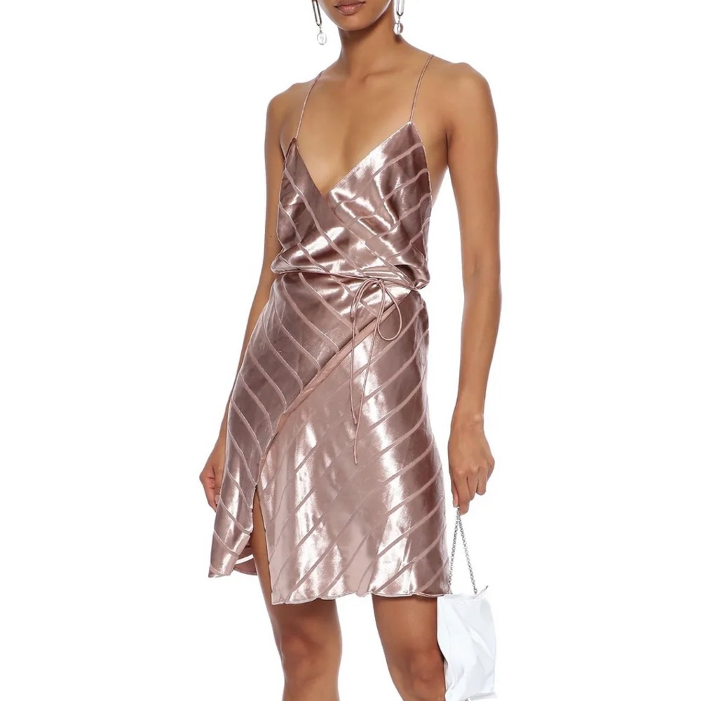 MICHELLE MASON
Open-back devoré-velvet mini wrap dress